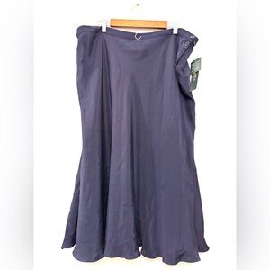 Ralph Lauren 100% Silk Maxi Skirt Navy Classic Timeless Capsule Women’s 22 NWT